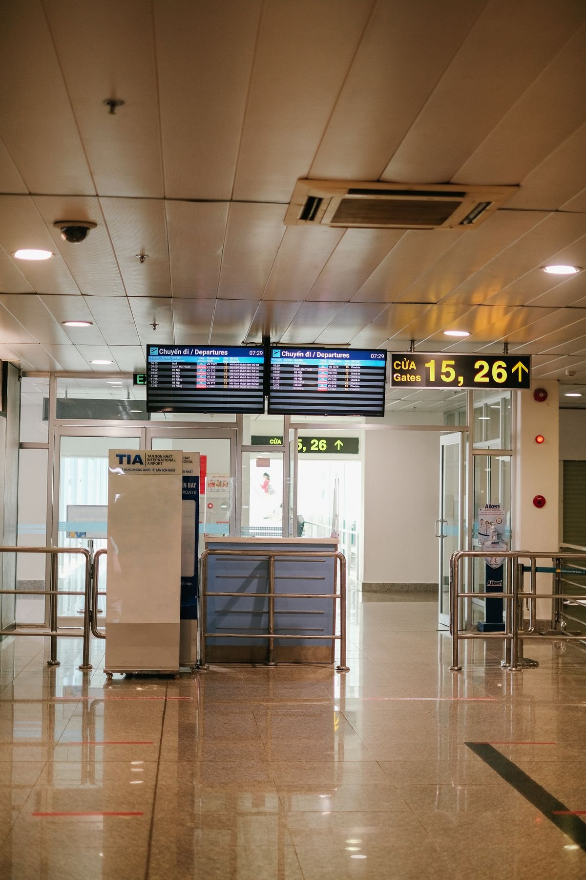한적한 공항 탑승 게이트